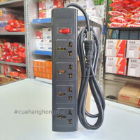 Ổ cắm điện 4 lỗ 3 chấu đa năng lõi sứ chống cháy tự ngắt điện khi quá tải có công tắc 4T SOPOKA