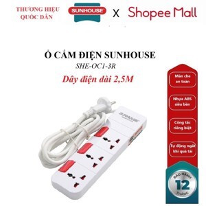 Ổ cắm điện Sunhouse SHE-OC1-3R