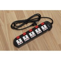 Ổ cắm điện 5 lỗ 2m Điện Quang SM-750SL Đen