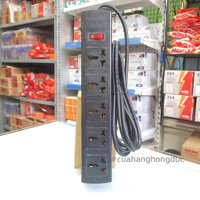 Ổ cắm điện 5 lỗ 3 chấu đa năng lõi sứ chống cháy tự ngắt điện khi quá tải có công tắc 5T SOPOKA