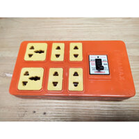 Ổ Cắm Điện 6 lỗ Lõi Sứ Siêu Chịu Tải Chính Hãng Vinamax- Kèm APTOMAT Cao Cấp 30A