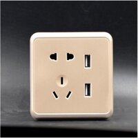 Ổ CẮM ĐIỆN 7 LỖ ÂM TƯỜNG CỔNG USB KIỂU TRÒN 011