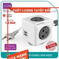 Ổ Cắm Điện Allocacoc PowerCube Extended 2 USB Dây Cáp 1.5m