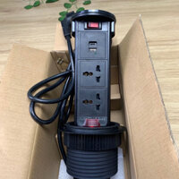 Ổ Cắm Điện Âm Bàn Đảo Bếp Thông Minh Sinoamigo STP-2AB/2Pub+Qi Đóng Mở Cơ, Có Sạc Không Dây 15W