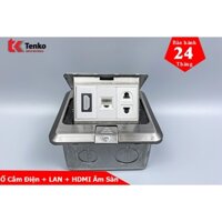 Ổ Cắm Điện Âm Sàn Kèm Mạng LAN Và HDMI Chính Hãng Tenko TK-J02-06 Màu Bạc