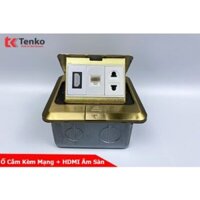 Ổ Cắm Điện Âm Sàn Kèm Mạng LAN Và HDMI Chính Hãng Tenko TK-J02-06 Màu Vàng
