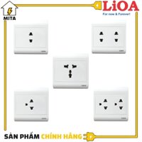 Ổ cắm điện âm tường LiOA loại mặt Vuông - Ổ đôi 2 chấu V20S2U