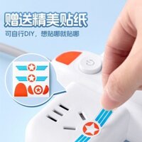 Ổ cắm điện bằng đồng nguyên chất kiểu máy bay, ổ cắm tường linh hoạt đa chức năng, nhiều lỗ với USB và bộ chuyển đổi đèn