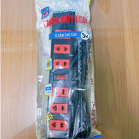 Ổ cắm điện cao cấp Nhật Quang 6 lỗ 2 công tắc - Dây 3m