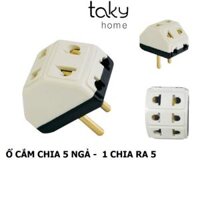 Ổ Cắm Điện Chia 5 Ngả - Chia Từ 1 Ổ Cắm Ra 5 Ổ Cắm, Thiết Kế Nhỏ Gọn Và Cắm Không Mất Diện Tích. TakyHome 8614