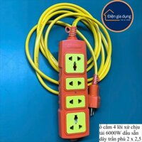 ổ cắm điện chịu tải 4 lõi xứ, lắp sẵn dây điện trần phú 2 x 2,5 chịu tải 6000W