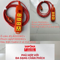 Ổ Cắm Điện Chịu Tải Cao 6000W SOPOKA Dây Cadivi 2 vỏ 2x2.5 Dài 3M, 5M, 10M Có Công Tắc An Toàn Chống Nước Chống Giật