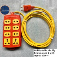 ổ cắm điện chịu tải lõi xứ, lắp sẵn dây điện trần phú 2 x 2,5 chịu tải 6000w