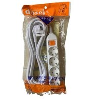 Ổ Cắm Điện chống chập cháy Hàn Quốc Dosel - 5m, 4 lỗ, 1 công tắc
