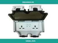 Ổ cắm điện chống nước 2 Ổ cắm 2 công tắc chính hãng sinoamigo SA86-2US