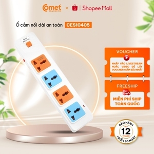 Ổ cắm điện Comet 4 lỗ 3 chấu 5m CES10405