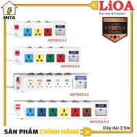 Ổ cắm điện công suất lớn LiOA có đồng hồ Vol - 3 lỗ, 4 lỗ, 5 lỗ, 6 lỗ dây dài 2.5m 2 lõi - 6 ổ cắm đồng hồ WAT 6OFSSA2.5-2
