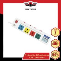 Ổ cắm điện công suất lớn LiOA có đồng hồ Vol - 3 lỗ, 4 lỗ, 5 lỗ, 6 lỗ dây dài 2.5m 2 lõi - 4 ổ cắm 4OFSSV2.5-2