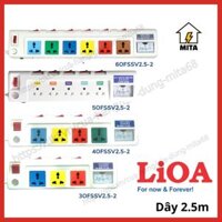 Ổ cắm điện công suất lớn LiOA có đồng hồ Vol - 3 lỗ, 4 lỗ, 5 lỗ, 6 lỗ dây dài 2.5m 2 lõi - 4 ổ cắm 4OFSSV2.5-2