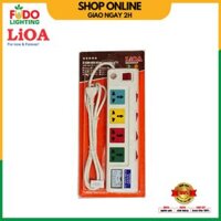 Ổ cắm điện công suất lớn LiOA có đồng hồ Vol - 3 lỗ, 4 lỗ, 5 lỗ, 6 lỗ dây dài 2.5m 2 lõi - 4 ổ cắm 4OFSSV2.5-2