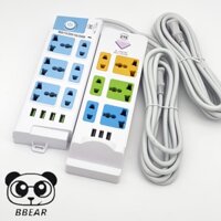 Ổ Cắm Điện CYX K208 K218 K238 Có 3-4 Cổng USB Tích Hợp Sạc Đa Năng, 5 Ổ 3 Chấu,5 Ổ 2 Chấu Dây Dài 3-5M Công Suất 2500W