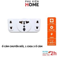 Ổ Cắm Điện Đa Năng 2000W, Ổ Cắm Chia 3, Chuyển Đổi Từ Chấu Sang 2 Chấu, Phù Hợp Nhiều Loại Chân Cắm, PhuKienHome 8605