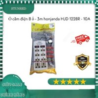 ổ cắm điện đa năng 8 ổ cắm dây dài 3m  HONJANDA HJD 1228R - 10A