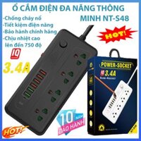 Ổ Cắm Điện Đa Năng Chống Giật Với 6 Cổng USB – Sạc Trực Tiếp – Tiết Kiệm Điện Ổ cắm điện đa năng thông minh NT-S48 6 cổng USB 5v sạc nhanh.