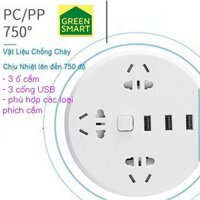 Ổ cắm điện đa năng có cổng USB - Ổ cắm điện kèm đèn báo khi có điện siêu bền và thiết kế an toàn