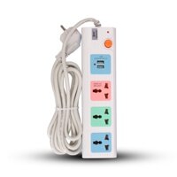 Ổ cắm điện đa năng comet CES5303 dài 3m, ổ cắm 3 chấu, 2 ổ cắm sạc USB