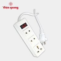 Ổ cắm điện đa năng Điện Quang ĐQ 002A-02 (3 lỗ) chịu tải cao, tự ngắt khi quá tải