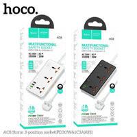Ổ cắm điện đa năng Hoco AC8 sạc nhanh PD 30W cổng typeC + QC18W có 3*USB và 1*Type-C có 3 lỗ cắm tải 2500W dây dài 1.5m