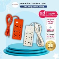 Ổ Cắm Điện Đa Năng HUY HOÀNG 6 Lỗ Công Suất 3500W Có Công Tắc Dây Dài 3M 5M Chống Nước Chống Giật An Toàn