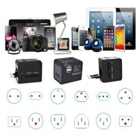 Ổ Cắm Điện Đa Năng Kèm 2 Cổng USB Sạc Điện Thoại - Du Lịch - Dã Ngoại Travel Adapter