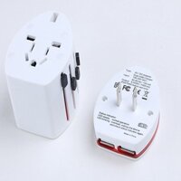 Ổ Cắm Điện Đa Năng Kèm 2 Cổng USB Hình Trụ Sạc Điện Thoại - Du Lịch - Dã Ngoại Travel Adapter GD0111
