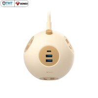Ổ cắm điện đa năng phích dẹp có dây GONGNIU chính hãng U1203Q, 3 ô cắm, 2 ô USB-A, 1 ô USB-C, bảo hành 36 tháng.