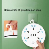 Ổ cắm điện đa năng rút gọn TS STORE - gồm 3 cổng USB - an toàn có công tắc nguồn - HÀNG CAO CẤP