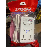 Ổ cắm điện đa năng SOPOKA 2200W , Ổ cắm lỗ chéo 6 cửa lõi sứ chịu nhiệt dây dài 2,5m