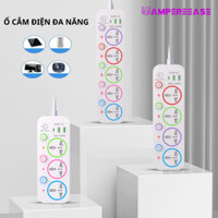 Ổ cắm điện đa năng thông minh AMPEREEASE cổng usb thích hợp mọi thiết bị điện dây dài 4M, an toàn chống giật # D5