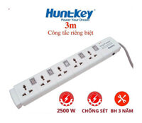 Ổ cắm điện đa năng thông minh Huntkey PZC504 5 Chống sét, có đèn báo, công tắc riêng