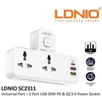 ổ cắm điện đa năng tích hợp sạc 3 cổng điện thoại 20W LDNIO SC2311