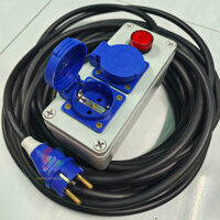 Ổ cắm điện di động có tiếp địa thật ổ cắm Châu Âu, Hàn Quốc chiều dài 2 - 5- 10 (2.5-4mm2) | ổ cắm sạc xe điện Vinfast