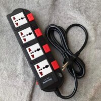 Ổ cắm điện Điện Quang cao cấp 4 lỗ 3 chấu - 4 công tắc riêng - dây dài 2m/5m ĐQ ESK SM740SL Chịu tải cao 2500W