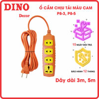 Ổ Cắm Điện DINO 4 lỗ không dây và có dây Chịu Tải Công Suất Cao 6000w màu cam