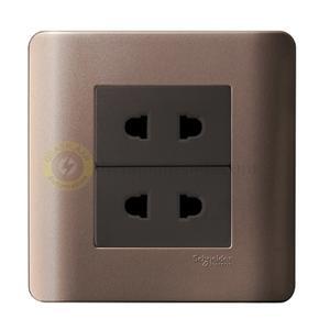 Ổ cắm điện Đôi hai chấu Schneider E84426U2_G19