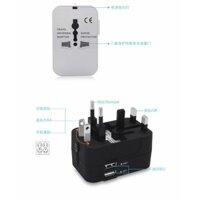 Ổ Cắm Điện Du Lịch Quốc Tế Travel Universal Adapter Có 2 Cổng Usb Đa Năng