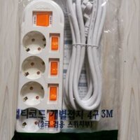 Ổ cắm điện Hàn Quốc DM2221 4 lỗ có dây điện dài 3m tự động ngắt điện khi quá tải Điện áp 16A - 250V