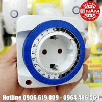 Ổ cắm điện hẹn giờ bằng cơ tự động bật tắt ATA AT-16 (hẹn giờ bật tắt tự động, đồng hồ cơ)
