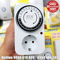 Ổ cắm điện hẹn giờ cơ ATA AT-24A bật tắt tự động (Tự động đếm lùi tự động tắt sau khi mở)