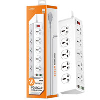 Ổ cắm điện hình tam giáC LNDUO đa năng - hỗ trợ sạc nhanh, tích hợp type C, an toàn, chống giật - Liliana Store